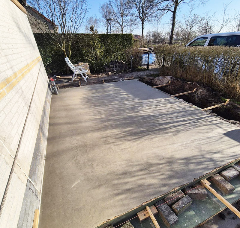 Beton vloer storten