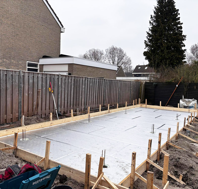 fundering en beton vloer laten storten
